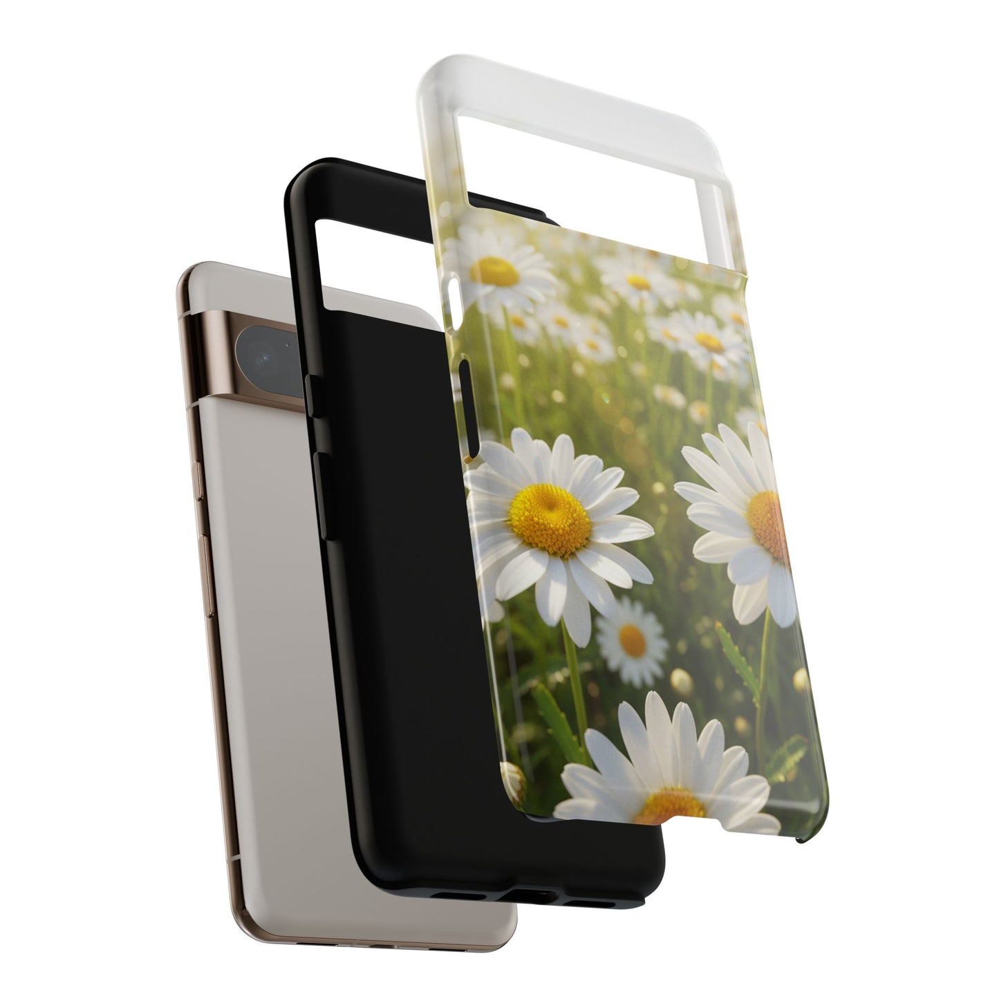 Daisy Phone Case – Floral Spring Field Tough Protective Case (iPhone, Samsung, Pixel)