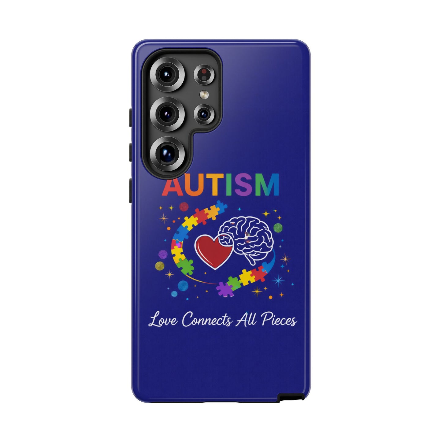 Autism Awareness Tough Case – "Love Connects All Pieces" Phone Case for Iphone, Samsung Galaxy and Pixel