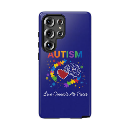 Autism Awareness Tough Case – "Love Connects All Pieces" Phone Case for Iphone, Samsung Galaxy and Pixel