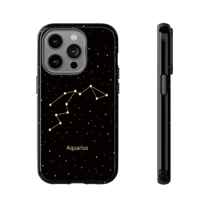 Aquarius Zodiac Constellation Phone Case – Luxe Gold Celestial Cover