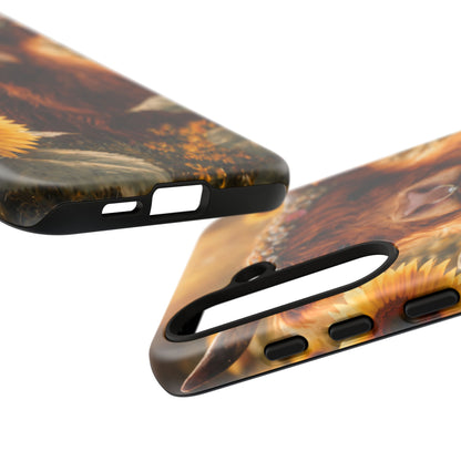 Highland Cow Sunflower Phone Case | Floral Farmhouse iPhone, Samsung Galaxy and Pixel Cover