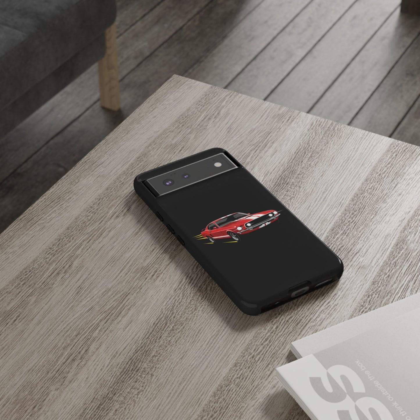 Red Muscle Car Phone Case – Classic Car Racing Tough Protective Case