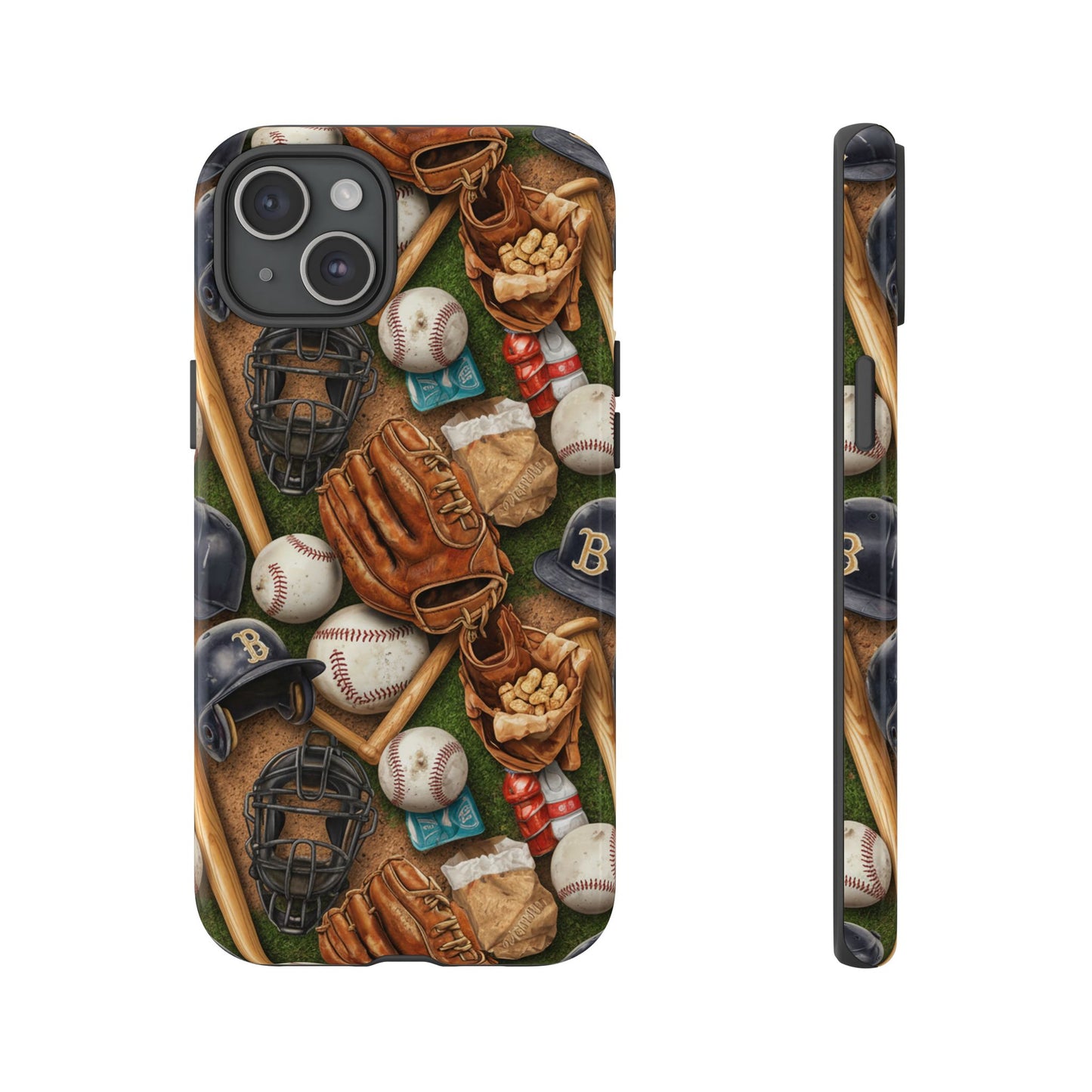 Baseball Gear Collage Phone Case – Vintage Baseball Equipment Sports Tough Case