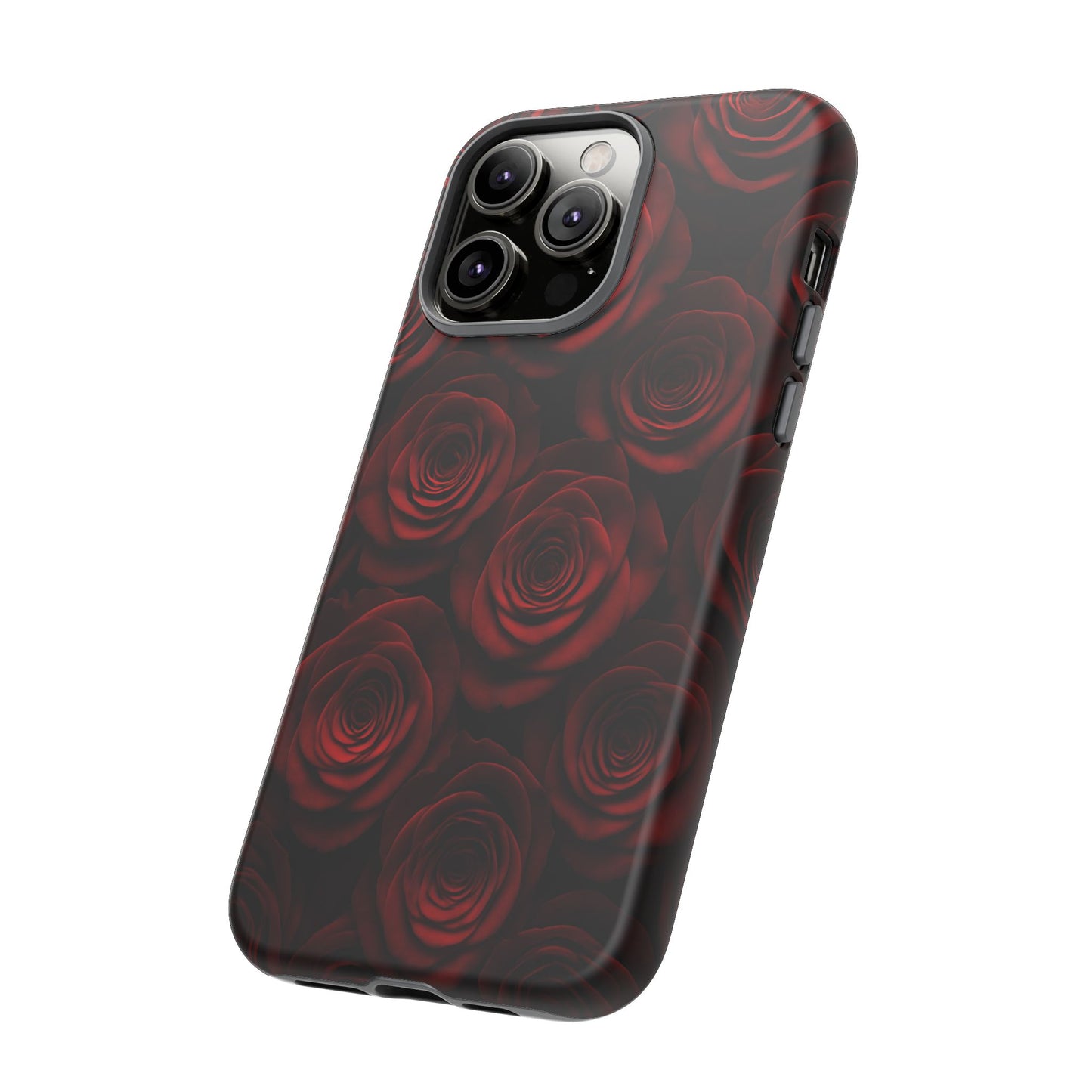 Dark Red Rose Phone Case – Gothic Floral Tough Case (iPhone, Samsung, Pixel)