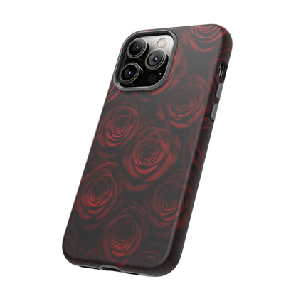 Dark Red Rose Phone Case – Gothic Floral Tough Case (iPhone, Samsung, Pixel)