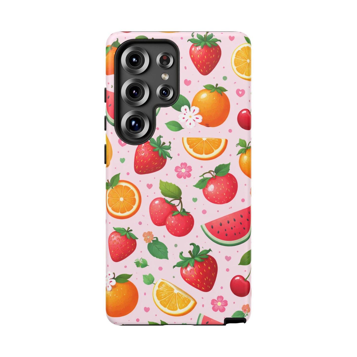 Fruit Phone Case – Tough Shockproof, Strawberry Cherry Citrus Summer Design for Iphone, Samsung Galaxy and Pixel