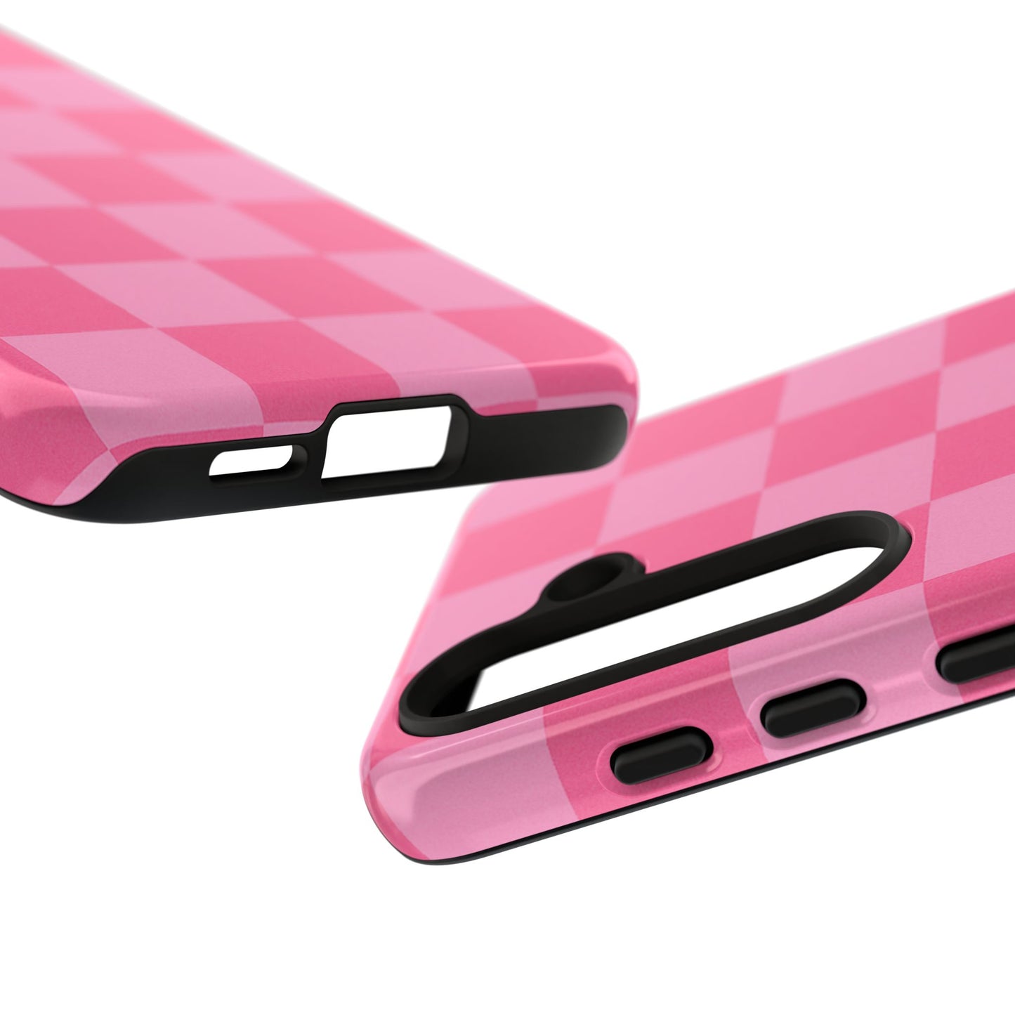 Pink Checkerboard Phone Case – Cute Aesthetic Tough Case for iPhone & Samsung
