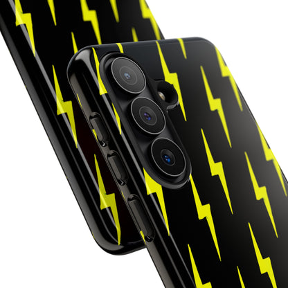 Yellow Lightning Bolt Tough Phone Case | Bold Electric Pattern Case for Iphone, Samsung Galaxy and Pixel