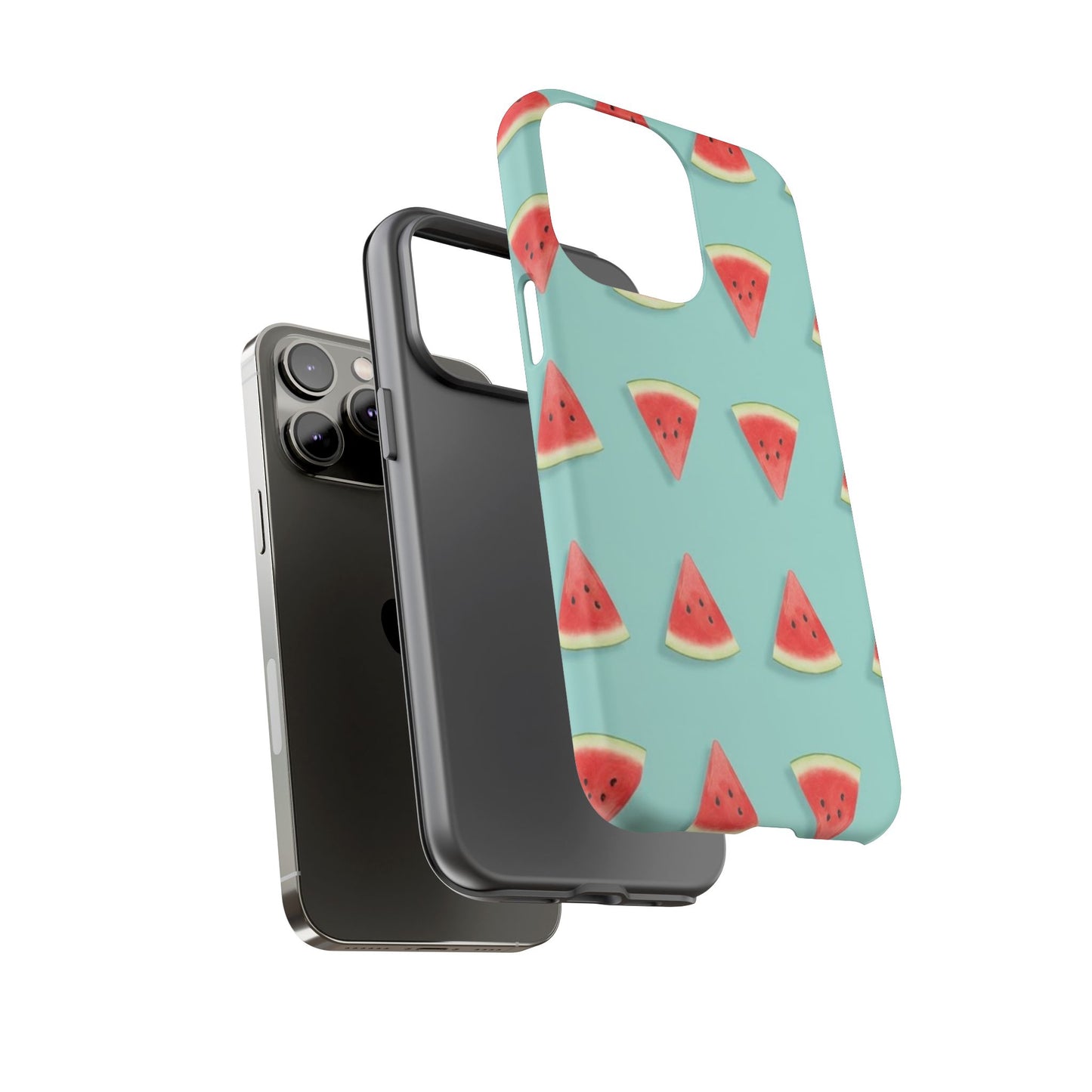 Watermelon Phone Case – Pastel Blue Summer Fruit Tough Case (iPhone, Samsung, Pixel)