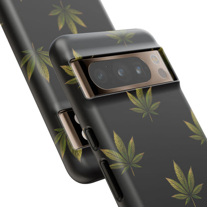 Cannabis Leaf Phone Case Green Weed Leaf Pattern Tough Protective Cover