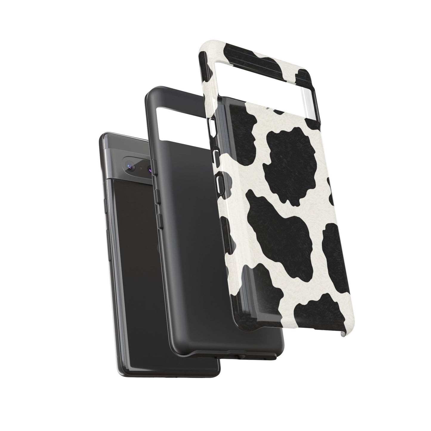 Black & White Cow Print Phone Case | Western Aesthetic iPhone & Samsung Tough Case