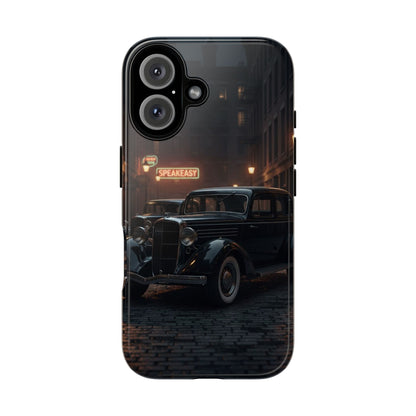 Vintage Classic Car Phone Case | Retro Noir Aesthetic | 1930s Street Scene Tough Case for iPhone & Samsung
