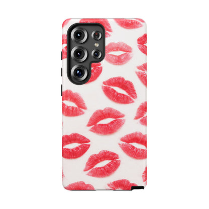 Red Lipstick Kiss Phone Case – Sexy Lip Print Pattern Tough Protective Cover