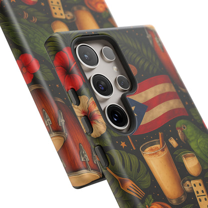 Puerto Rican Culture Phone Case | Boricua Icons Caribbean Aesthetic Tough Protective Case