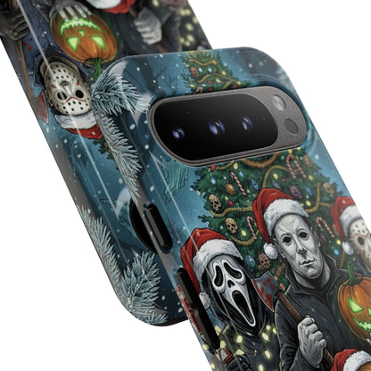 Christmas Horror Phone Case – Festive Slasher Collage Tough Case (iPhone, Samsung, Pixel)