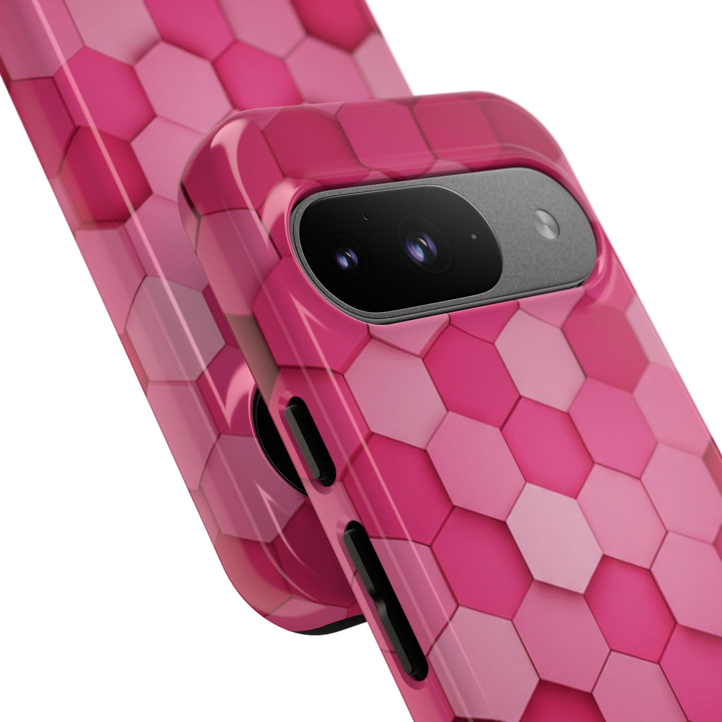 Hot Pink Hexagon Phone Case | Honeycomb Geometric Aesthetic | Cute Pink iPhone & Samsung Tough Protective Case