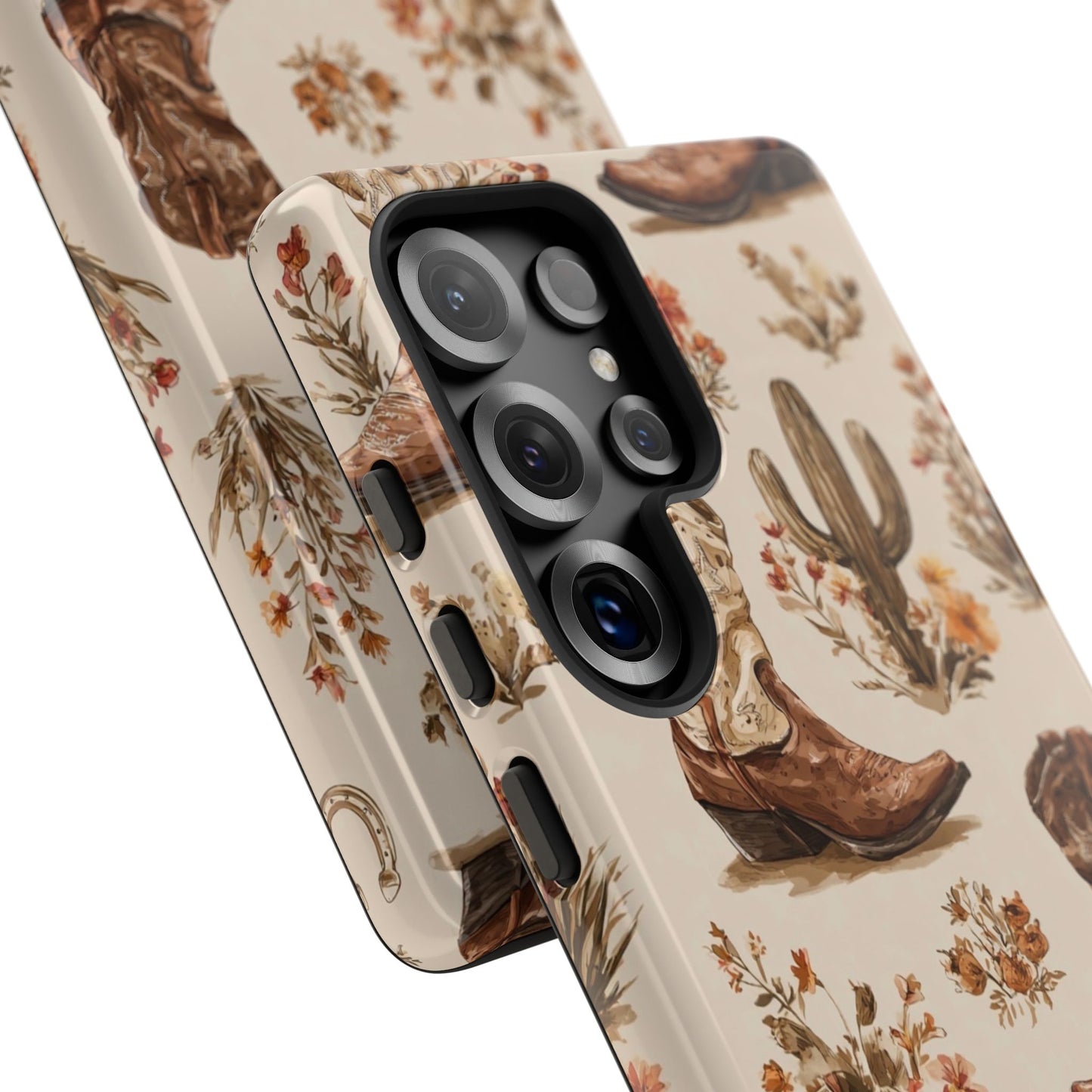 Cowboy Boots Western Phone Case Rustic Cowgirl Cactus Floral iPhone Samsung Pixel