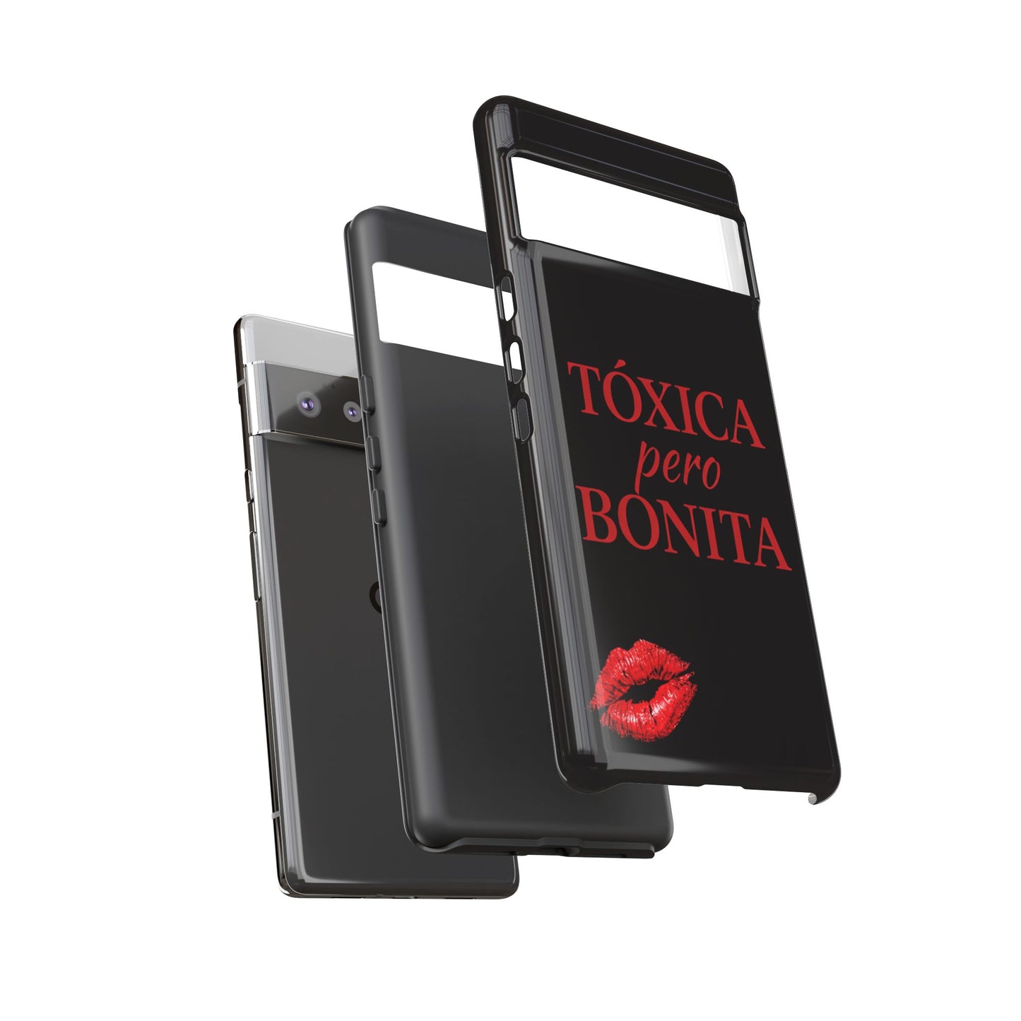 Toxica Pero Bonita Phone Case, Latina Quote Case, Red Lips Aesthetic, Spanish Saying Case, Trendy Tough Cover
