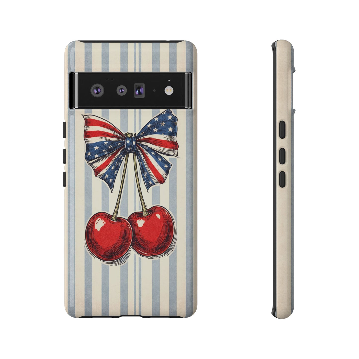 Patriotic Cherry Phone Case Americana Coquette Aesthetic iPhone Samsung