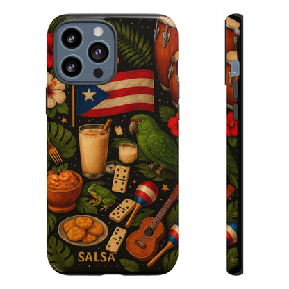 Puerto Rican Culture Phone Case | Boricua Icons Caribbean Aesthetic Tough Protective Case