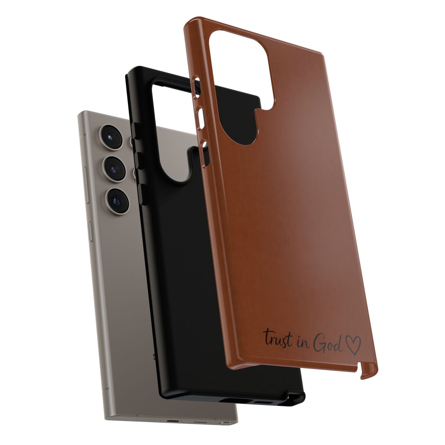 Trust in God Phone Case – Brown Christian Tough Cover