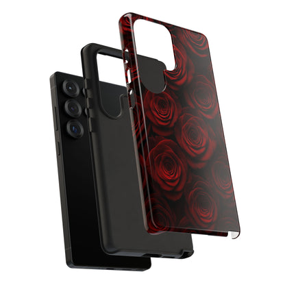 Dark Red Rose Phone Case – Gothic Floral Tough Case (iPhone, Samsung, Pixel)