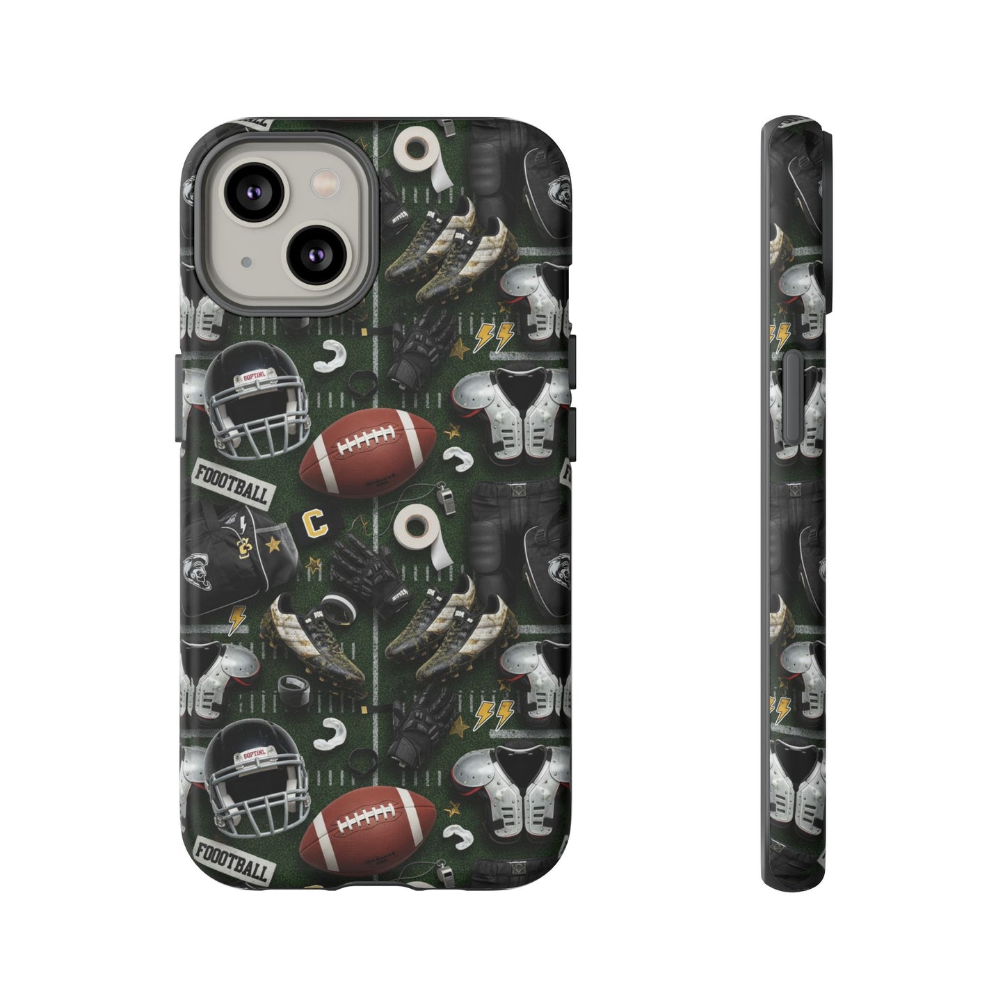 Football Pattern Phone Case – Sports Fan Tough Protective Game Day Case