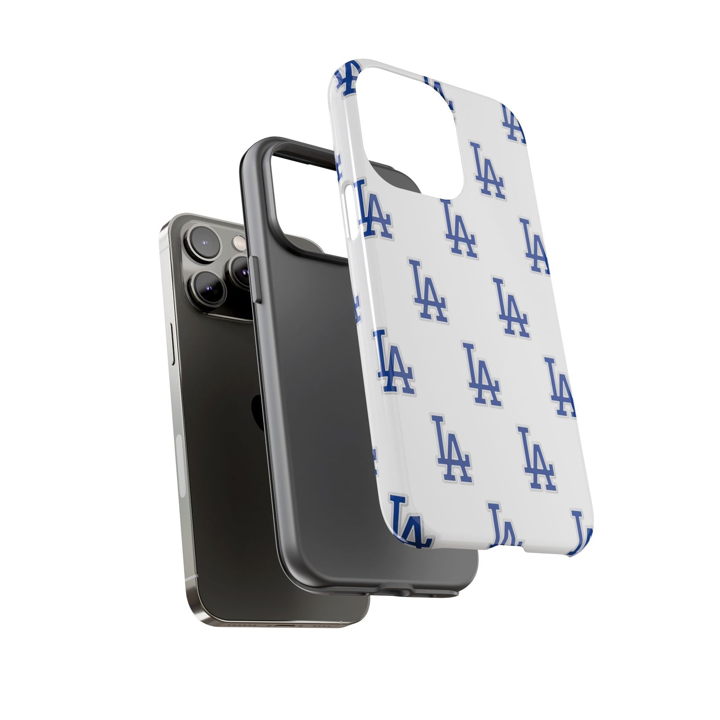 Blue LA Monogram Pattern Phone Case | Minimal Baseball Inspired Tough Cover