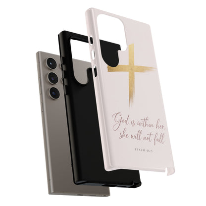 Psalm 46:5 God Is Within Her Christian Cross Phone Case Faith Gift