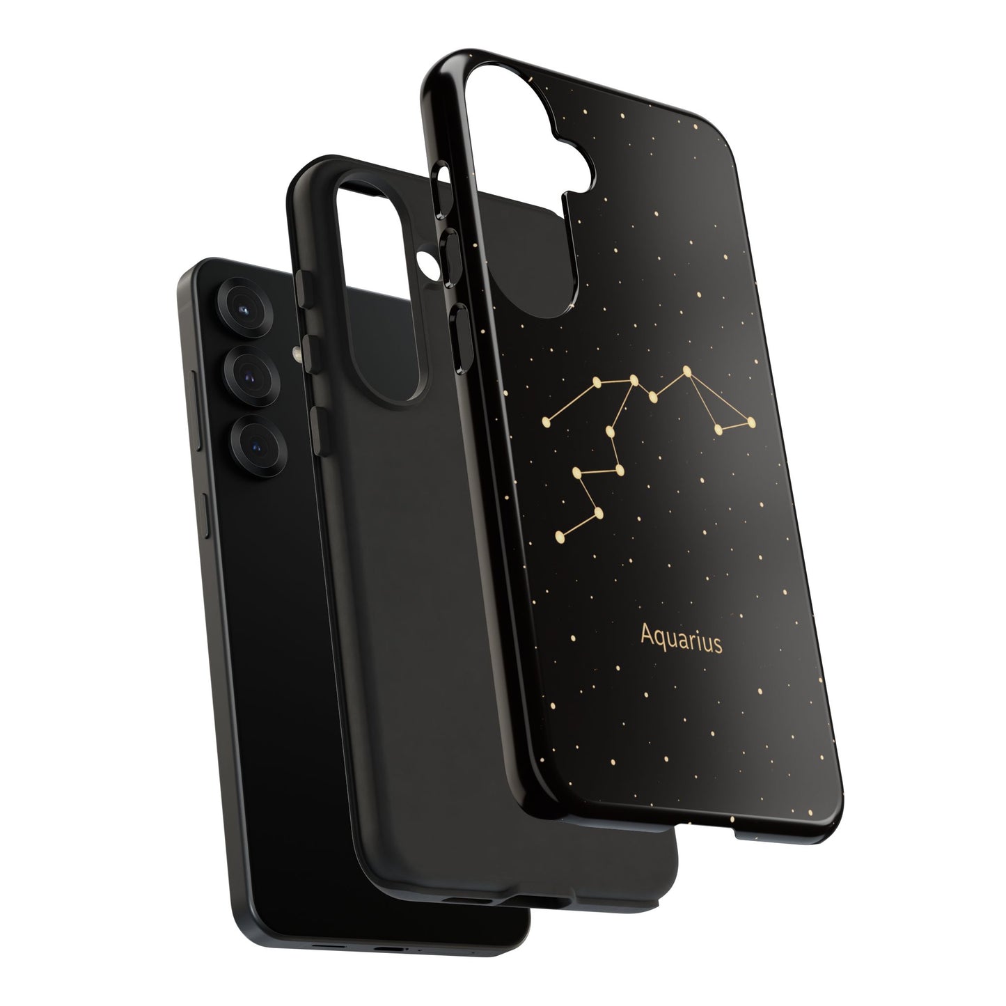 Aquarius Zodiac Constellation Phone Case – Luxe Gold Celestial Cover