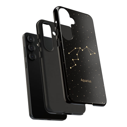Aquarius Zodiac Constellation Phone Case – Luxe Gold Celestial Cover