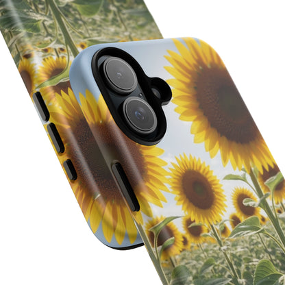 Sunflower Field Phone Case | Golden Hour Floral Aesthetic | Bright Summer Tough Case