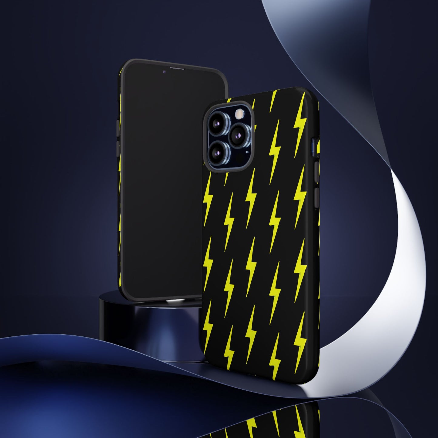 Yellow Lightning Bolt Tough Phone Case | Bold Electric Pattern Case for Iphone, Samsung Galaxy and Pixel