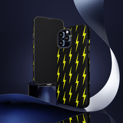 Yellow Lightning Bolt Tough Phone Case | Bold Electric Pattern Case for Iphone, Samsung Galaxy and Pixel