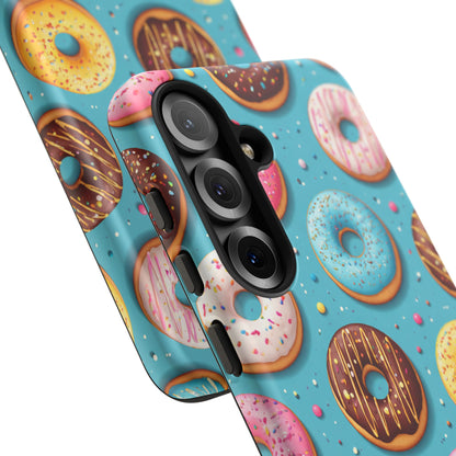 Cute Donut Pattern Phone Case – Colorful Sprinkles Dessert Design for Iphone, Samsung Galaxy and Pixel