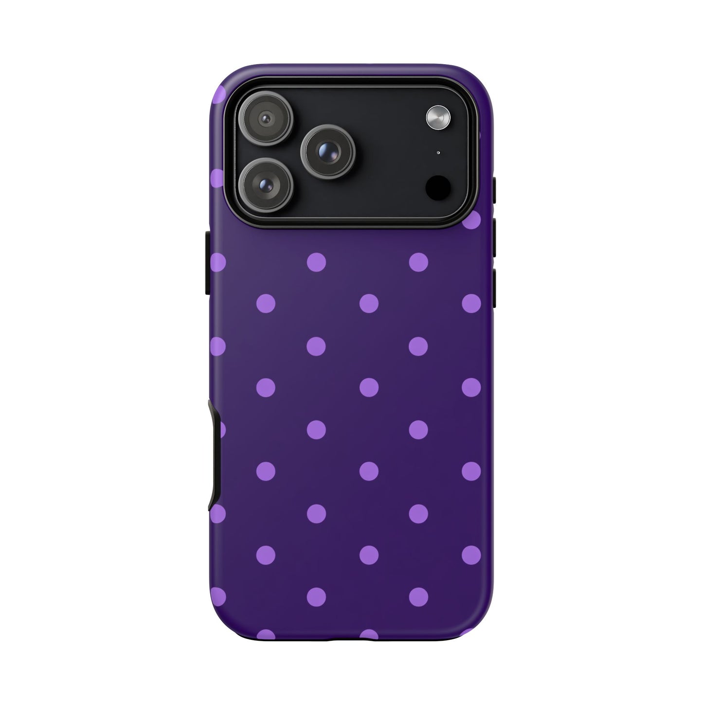 Purple Polka Dot Tough Phone Case – Cute Stylish Durable Protective Cover for Iphone, Samsung Galaxy and Pixel