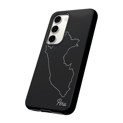 Peru Outline Phone Case – Minimal Country Map Tough Case (iPhone, Samsung, Pixel)