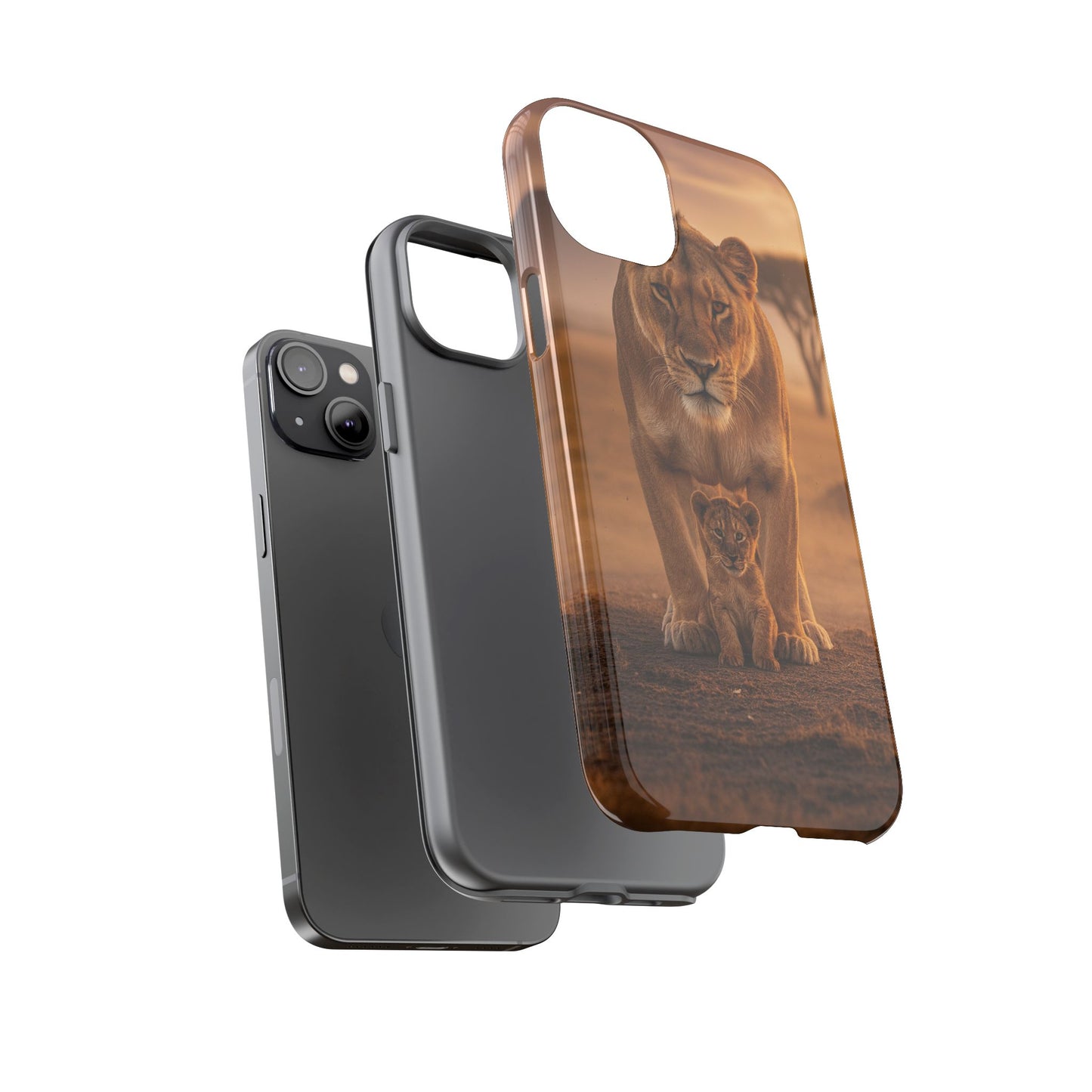 Lioness & Cub Phone Case | Safari Wildlife Tough Case for iPhone & Samsung