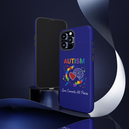 Autism Awareness Tough Case – "Love Connects All Pieces" Phone Case for Iphone, Samsung Galaxy and Pixel