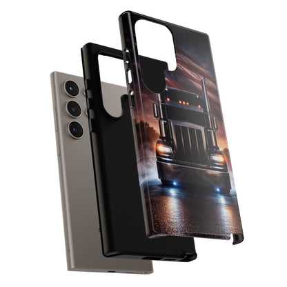Semi Truck Phone Case American Flag Big Rig Trucker Gift iPhone Samsung