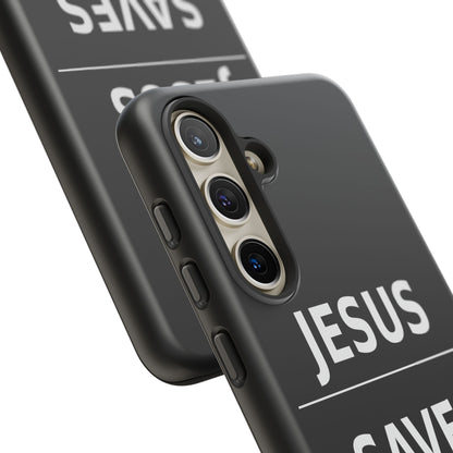 Jesus Saves Phone Case Christian Religious Minimalist Black Tough Cover