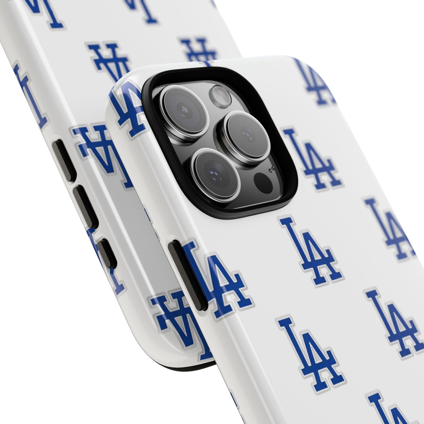 Blue LA Monogram Pattern Phone Case | Minimal Baseball Inspired Tough Cover