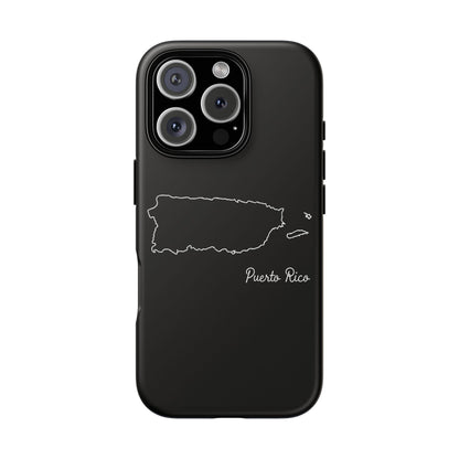 Puerto Rico Outline Phone Case – Minimal Country Map Tough Case (iPhone, Samsung, Pixel)