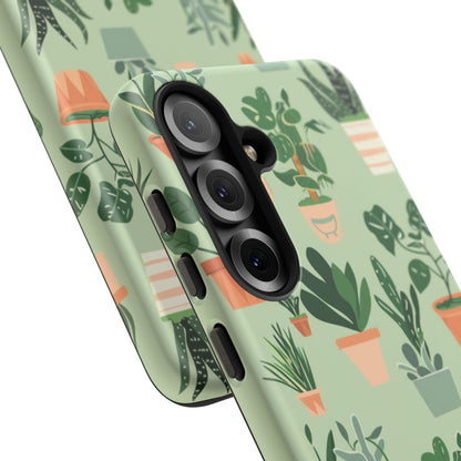 Plant Lover Phone Case | Cute Potted Plants Pattern | Botanical Aesthetic Tough Case