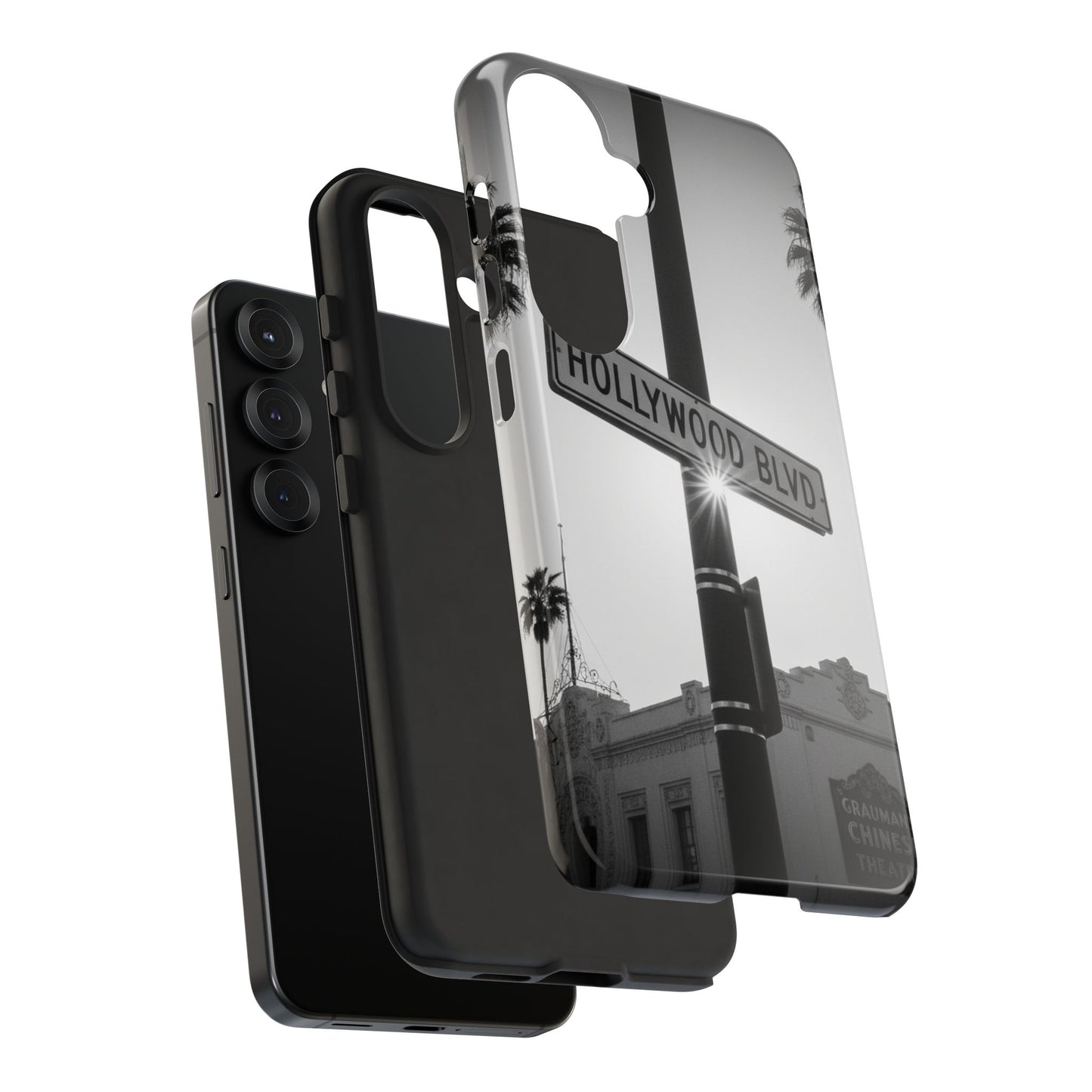 Hollywood Blvd Phone Case | Vintage Los Angeles Street Sign | Black & White LA Aesthetic