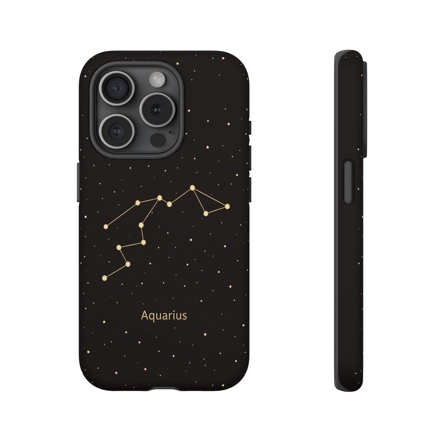 Aquarius Zodiac Constellation Phone Case – Luxe Gold Celestial Cover