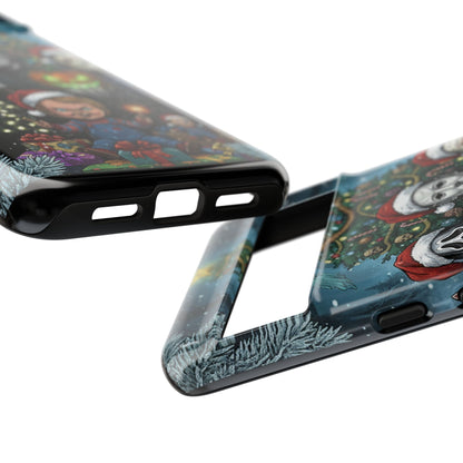 Christmas Horror Phone Case – Festive Slasher Collage Tough Case (iPhone, Samsung, Pixel)