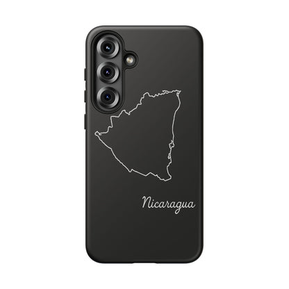 Nicaragua Outline Phone Case – Minimal Country Map Tough Case (iPhone, Samsung, Pixel)