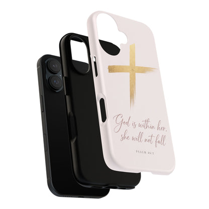 Psalm 46:5 God Is Within Her Christian Cross Phone Case Faith Gift