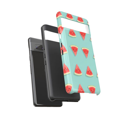 Watermelon Phone Case – Pastel Blue Summer Fruit Tough Case (iPhone, Samsung, Pixel)